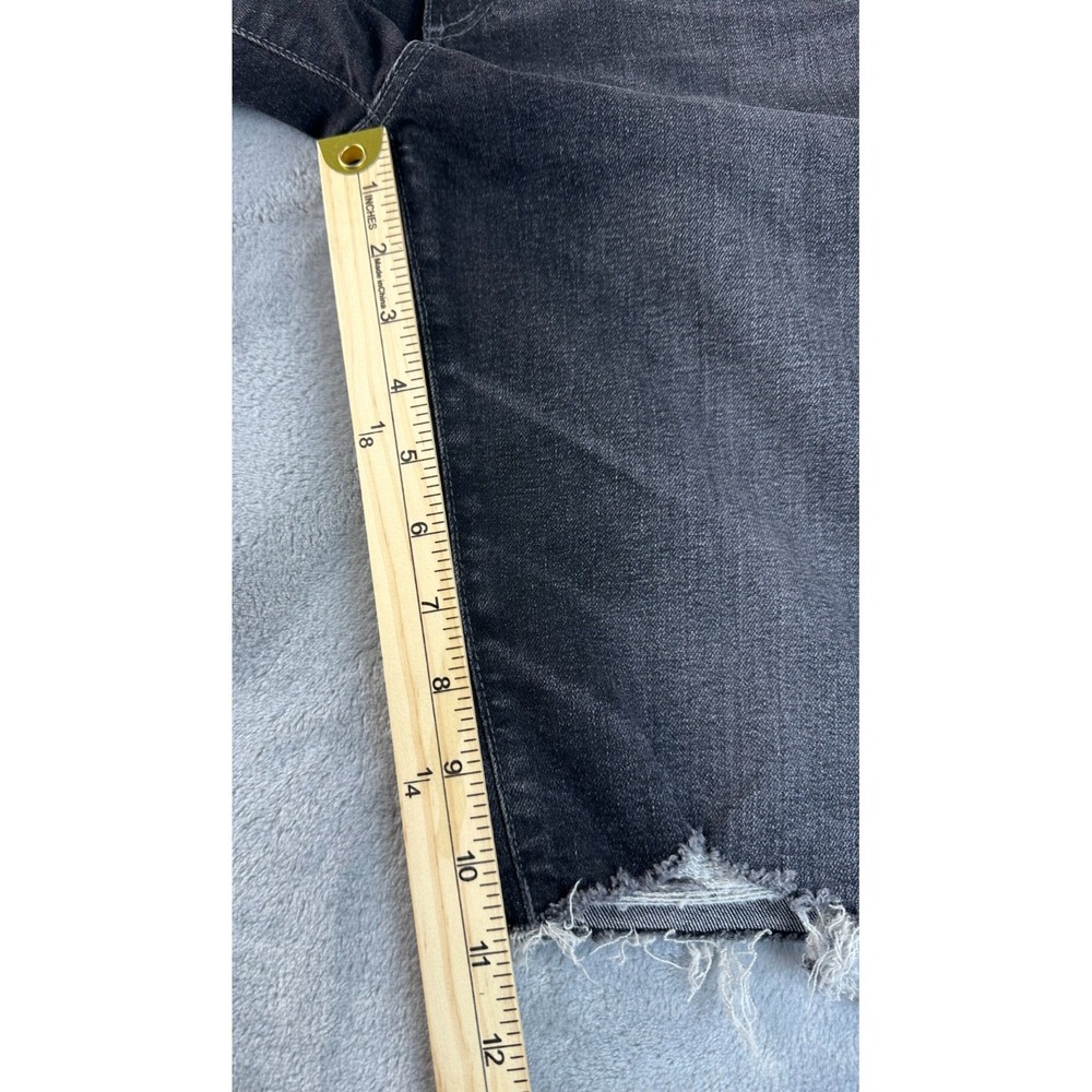 AG Adriano Goldschmied Chrissy Vintage Bermuda Jorts Womens 25 Black Distressed - Picture 10 of 12